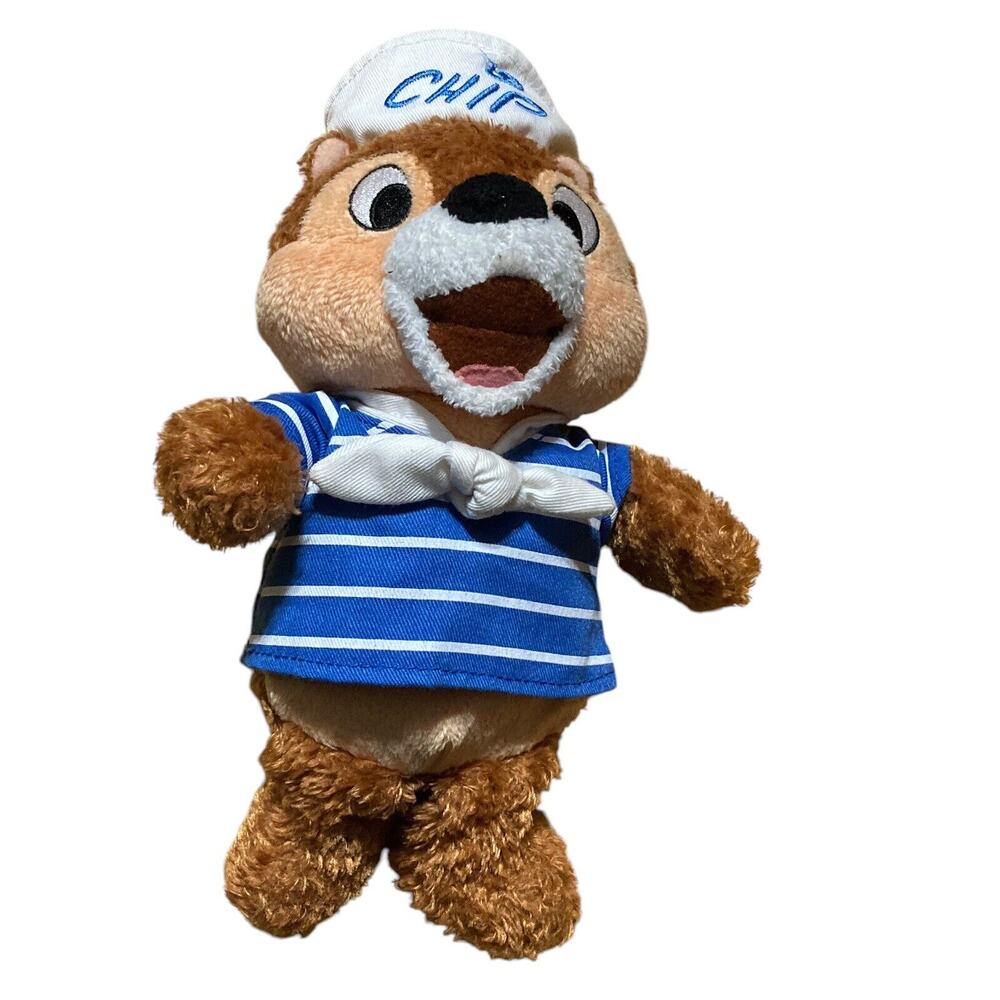 Disney Cruise Line Chip 9" Plush Stuffed Animal Toy Striped Sailor Shirt